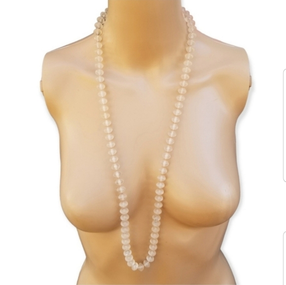 VINTAGE SEMI TRANSPARENT RONDELLE BEAD STYLE NECKLACE - Picture 1 of 4
